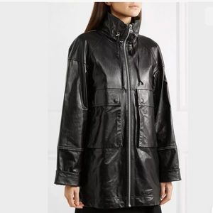 HELMUT LANG Glazed Leather Jacket Coat Anorak